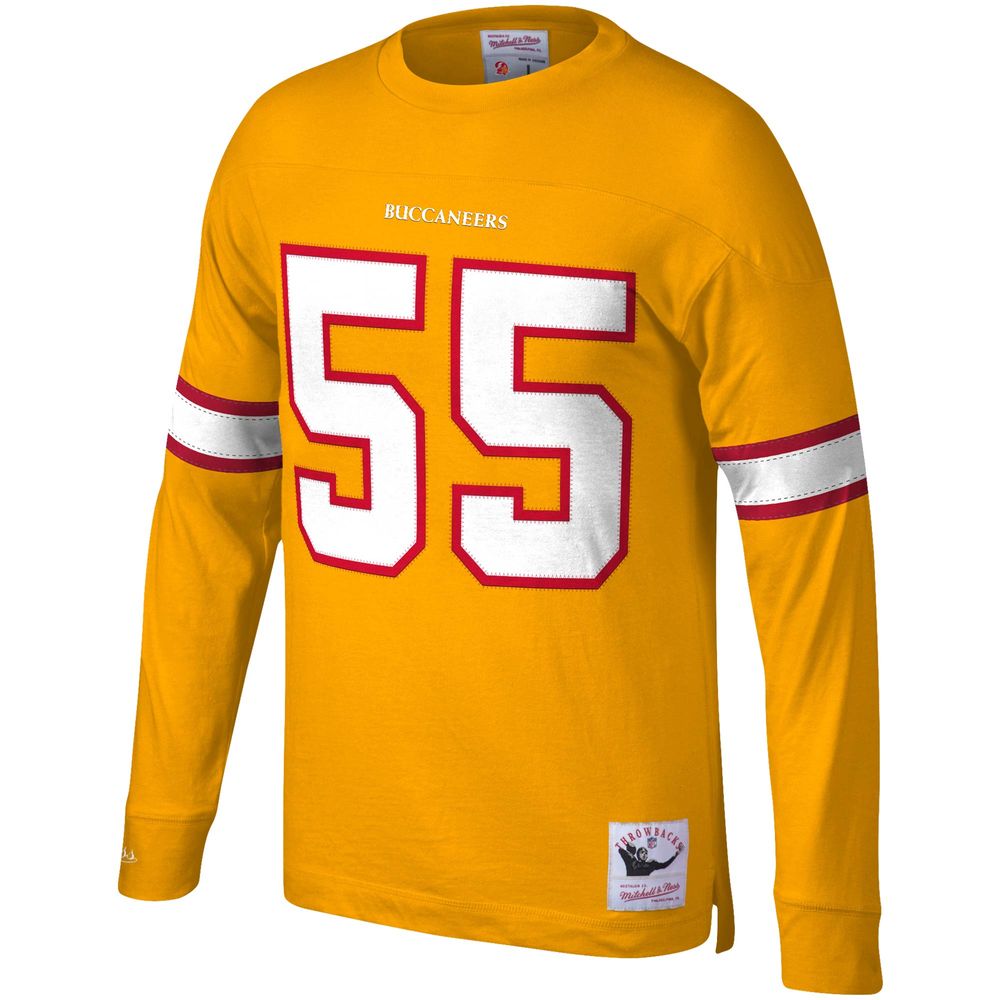 Men's Mitchell & Ness Derrick Brooks Orange Tampa Bay Buccaneers Throwback  Retired Player Name & Number Long Sleeve Top 