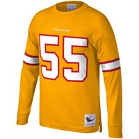 Men's Mitchell & Ness Derrick Brooks Orange Tampa Bay Buccaneers Throwback Retired Player Name Number Long Sleeve Top