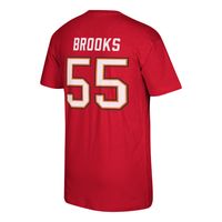 Men's Mitchell & Ness Derrick Brooks Red Tampa Bay Buccaneers Retired Player Logo Name Number T-Shirt