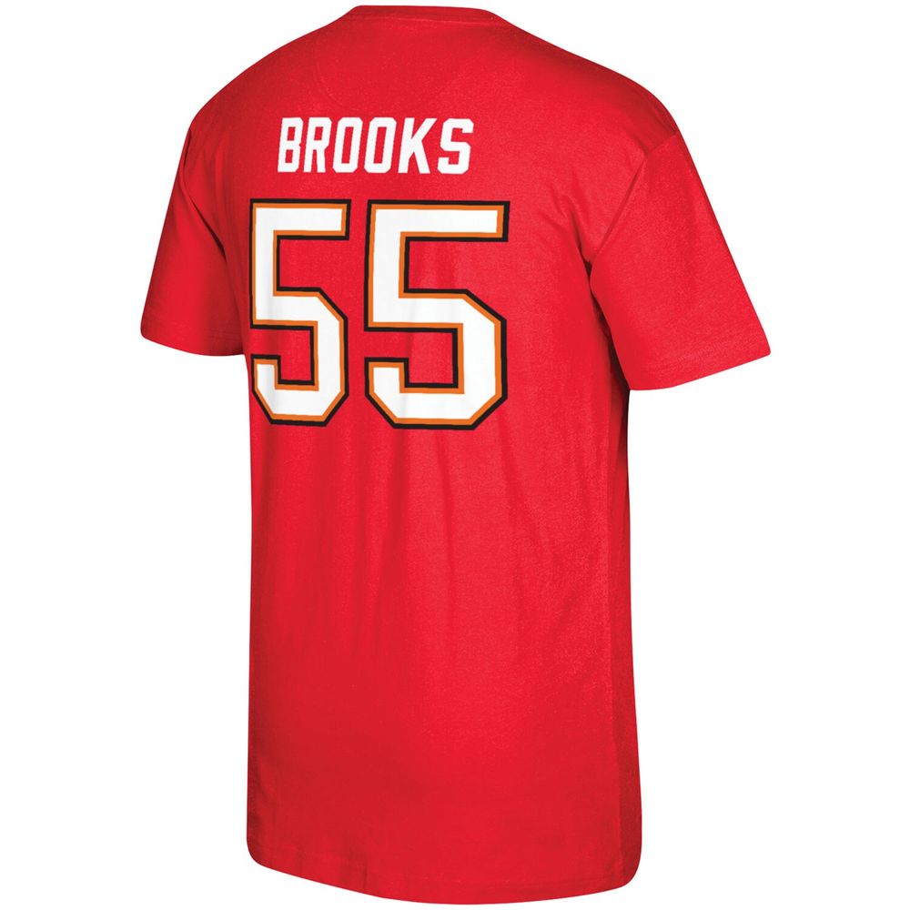 Men's Mitchell & Ness Derrick Brooks Red Tampa Bay Buccaneers Retired Player Name and Number T-Shirt