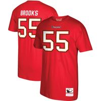 Men's Mitchell & Ness Derrick Brooks Red Tampa Bay Buccaneers Retired Player Name and Number T-Shirt