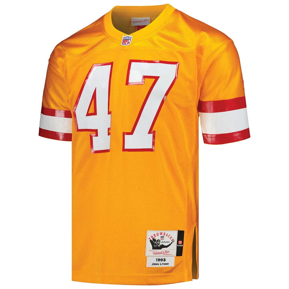 Maillot de joueur retraité authentique Mitchell & Ness John Lynch Orange Tampa Bay Buccaneers 1993 pour hommes