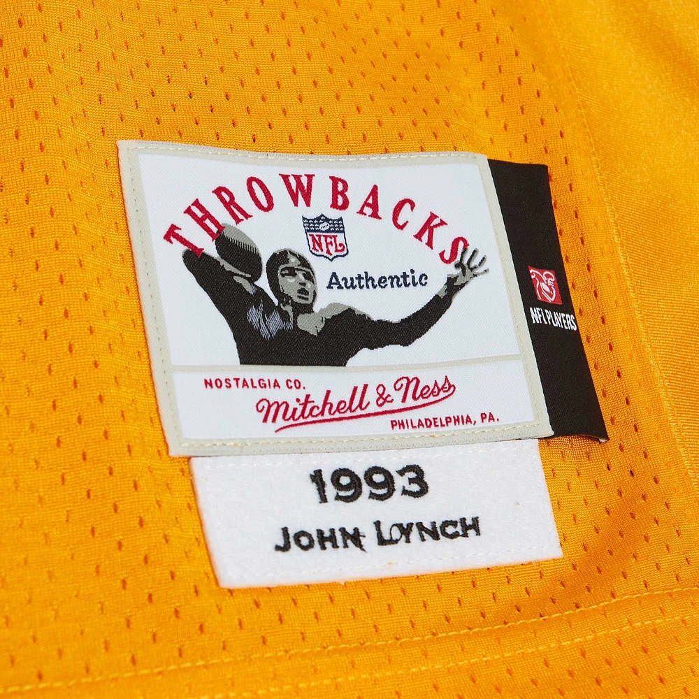 Maillot de joueur retraité authentique Mitchell & Ness John Lynch Orange Tampa Bay Buccaneers 1993 pour hommes