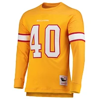 Men's Mitchell & Ness Mike Alstott Orange Tampa Bay Buccaneers 2002 Retired Player Name Number Long Sleeve T-Shirt