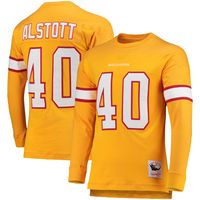 Men's Mitchell & Ness Mike Alstott Orange Tampa Bay Buccaneers 2002 Retired Player Name Number Long Sleeve T-Shirt