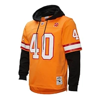 Men's Mitchell & Ness Mike Alstott Orange Tampa Bay Buccaneers Player Name Number Hoodie Legacy Jersey