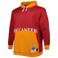 Chandail à capuchon Big & Tall Face des Tampa Bay Buccaneers de Mitchell Ness pour homme, rouge/orange