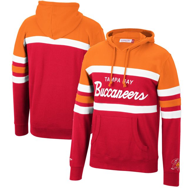 Pull Mitchell & Ness pour hommes rouge/orange Tampa Bay Buccaneers Head Coach - Chandail à capuchon