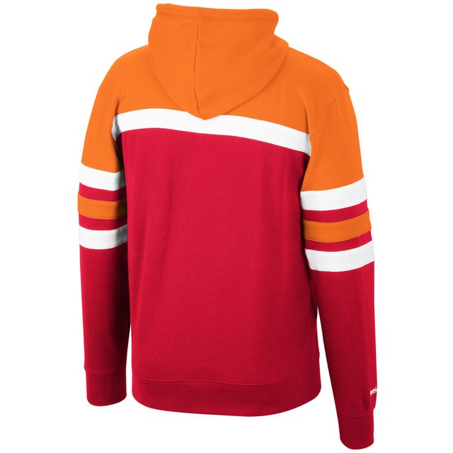 Pull Mitchell & Ness pour hommes rouge/orange Tampa Bay Buccaneers Head Coach - Chandail à capuchon