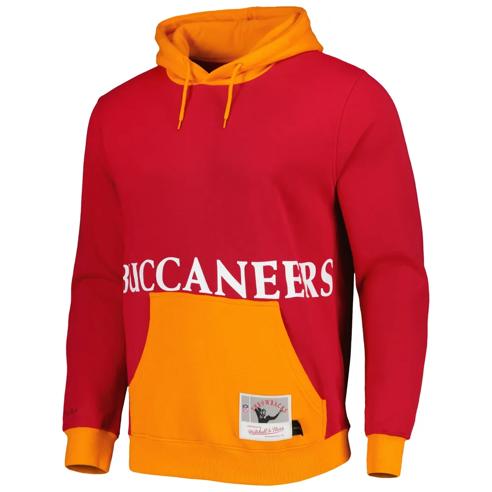 Men's Mitchell & Ness Red Tampa Bay Buccaneers Big Face 5.0 Pullover Hoodie