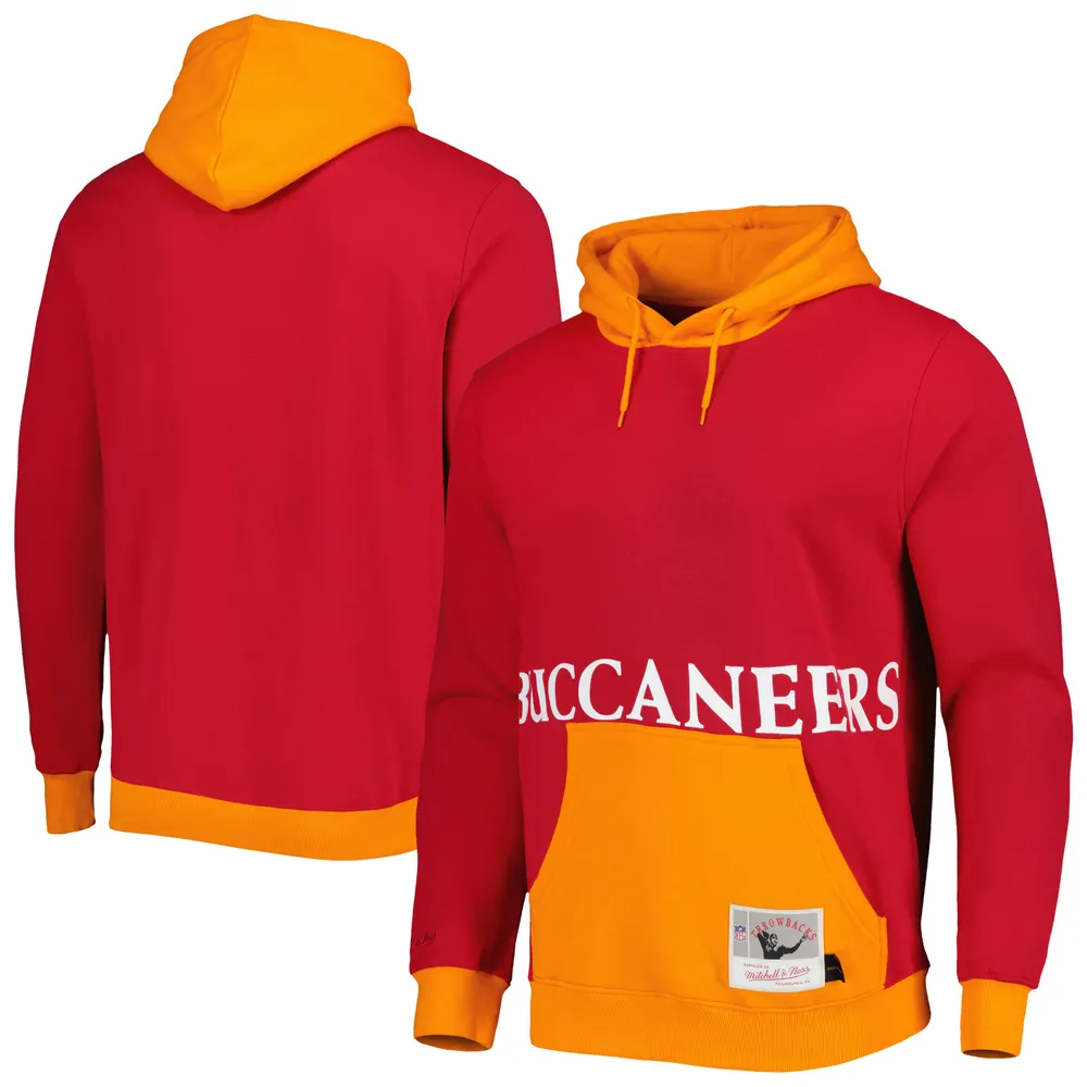 Men's Mitchell & Ness Red Tampa Bay Buccaneers Big Face 5.0 Pullover Hoodie