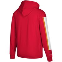 Men's Mitchell & Ness Red Tampa Bay Buccaneers Three Stripe Pullover Hoodie