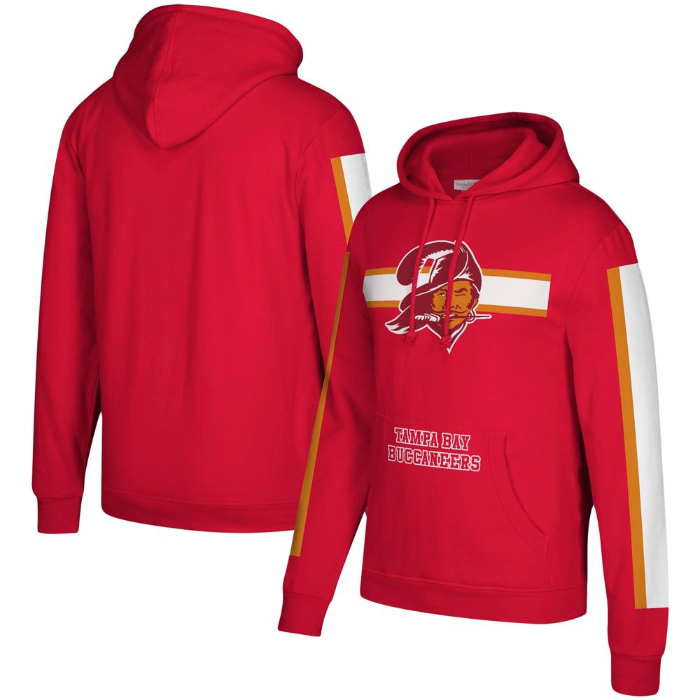 Arizona Cardinals Mitchell & Ness Three Stripe Pullover Hoodie - Cardinal