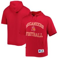 Men's Mitchell & Ness Scarlet Tampa Bay Buccaneers Washed Short Sleeve Pullover Hoodie