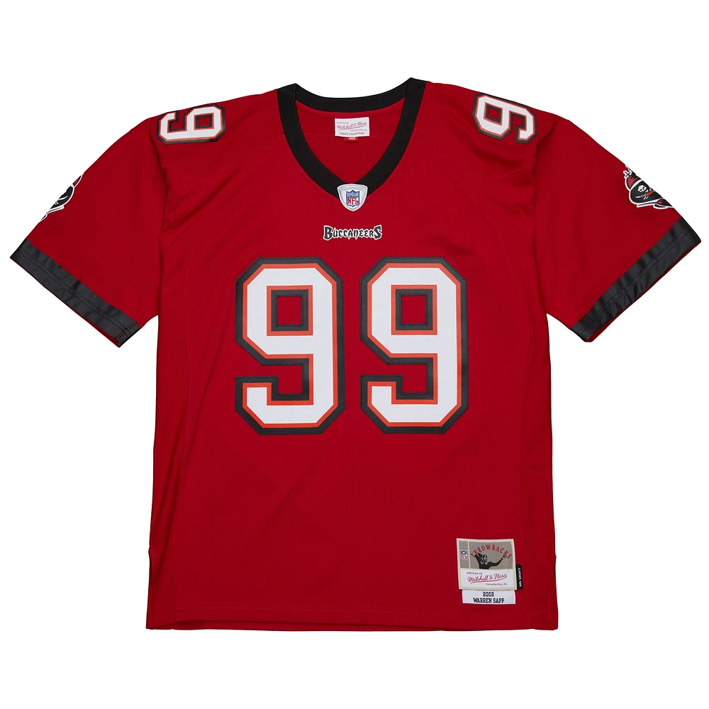 Men's Mitchell & Ness Warren Sapp Red Tampa Bay Buccaneers 2002 Legacy Replica Jersey