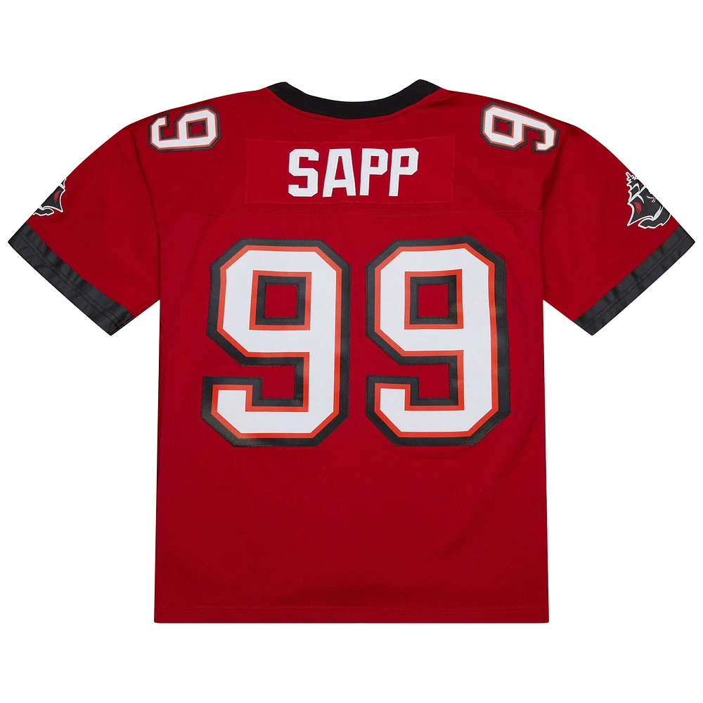 Men's Mitchell & Ness Warren Sapp Red Tampa Bay Buccaneers 2002 Legacy Replica Jersey