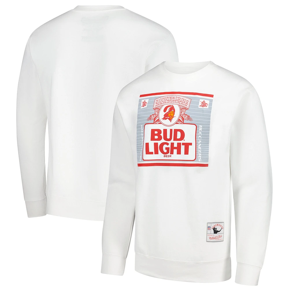 Sweat-shirt à capuche blanc The Crest des Buccaneers de Tampa Bay pour homme Mitchell & Ness x Bud Light