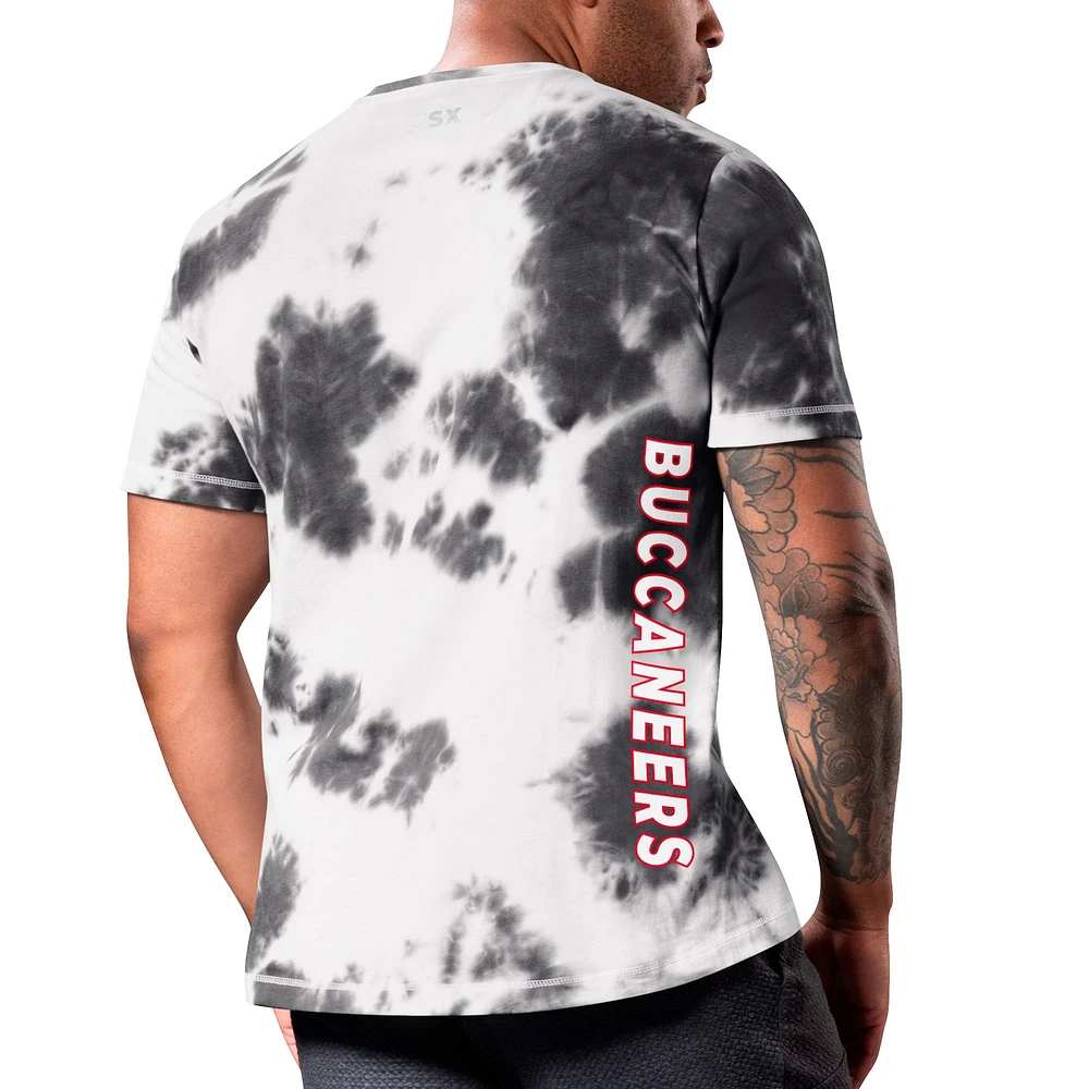 T-shirt MSX by Michael Strahan noir Tampa Bay Buccaneers Freestyle Tie-Dye pour homme