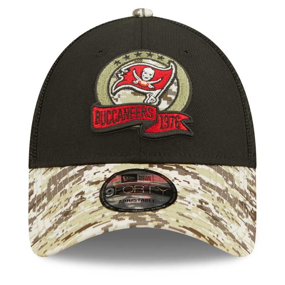 Men's New Era Black/Camo Tampa Bay Buccaneers 2022 Salute To Service - 9FORTY Snapback Hat