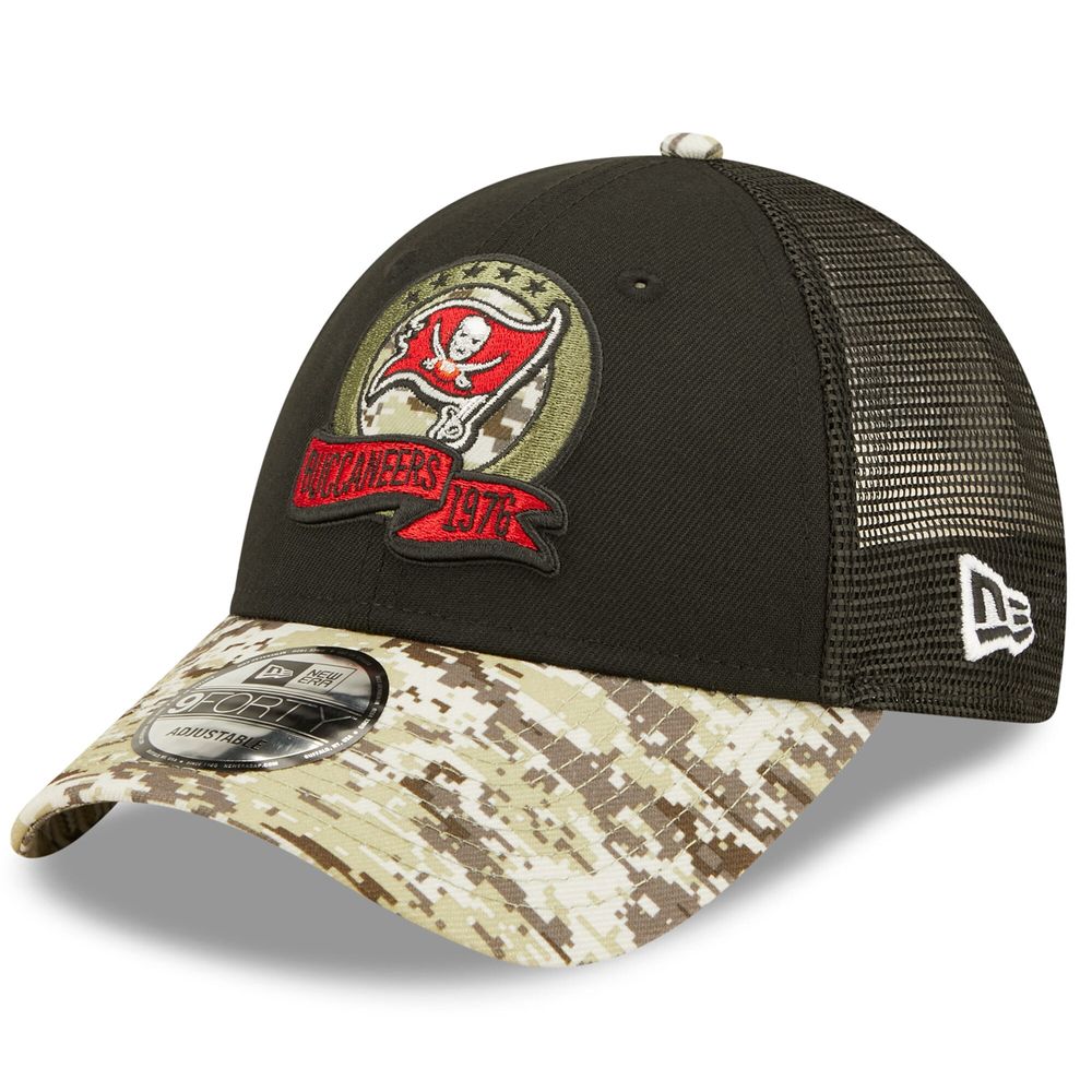 Men's New Era Black/Camo Tampa Bay Buccaneers 2022 Salute To Service - 9FORTY Snapback Hat