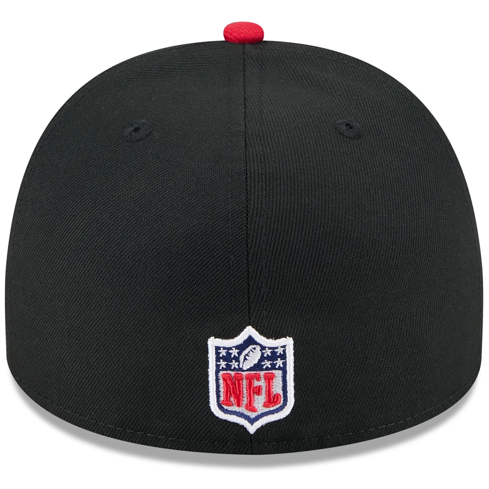 Casquette ajustée New Era 59FIFTY noire/rouge pour homme, Tampa Bay Buccaneers, draft NFL 2025, On Stage