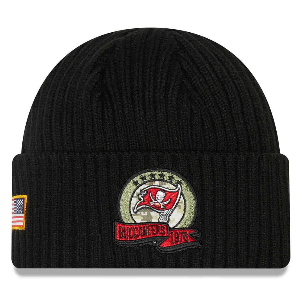 Men's New Era Black Tampa Bay Buccaneers 2022 Salute To Service - Knit Hat