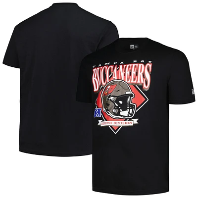 T-shirt noir avec casque Big & Tall des Buccaneers de Tampa Bay New Era pour hommes