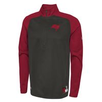 Men's New Era Black Tampa Bay Buccaneers Combine Authentic O-Line Raglan Half-Zip Jacket