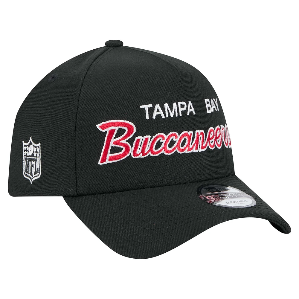 Casquette ajustable Smith 9FORTY noire des Buccaneers de Tampa Bay de New Era pour homme