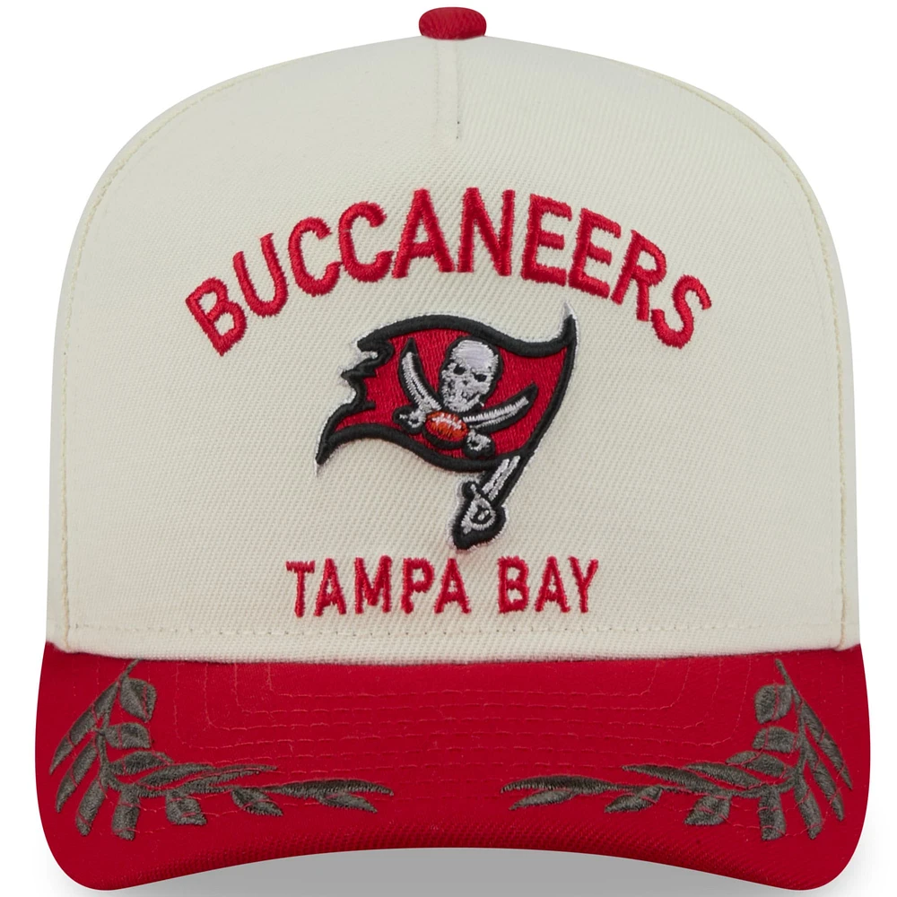Men's New Era  Cream/Red Tampa Bay Buccaneers 2025 NFL Draft A-Frame 9FIFTY Snapback Hat