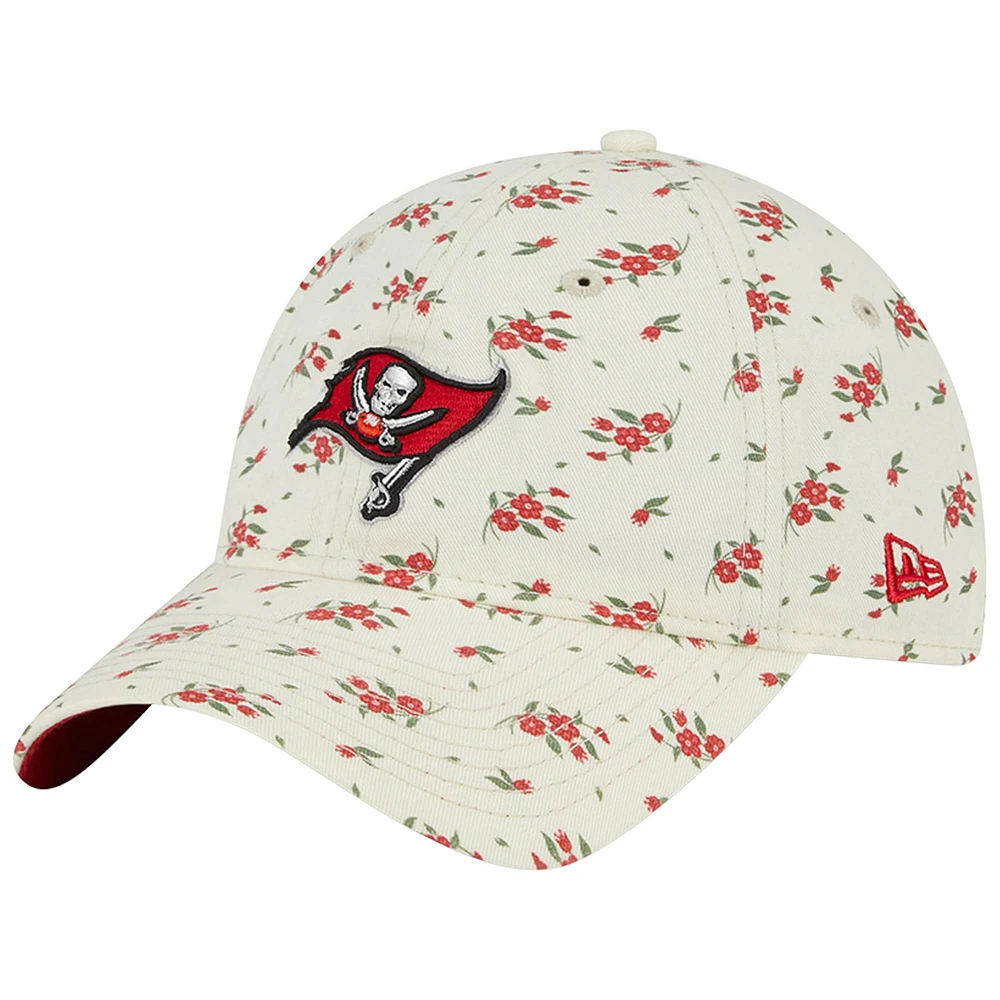 Men's New Era  Cream Tampa Bay Buccaneers Bloom 9TWENTY Adjustable Hat