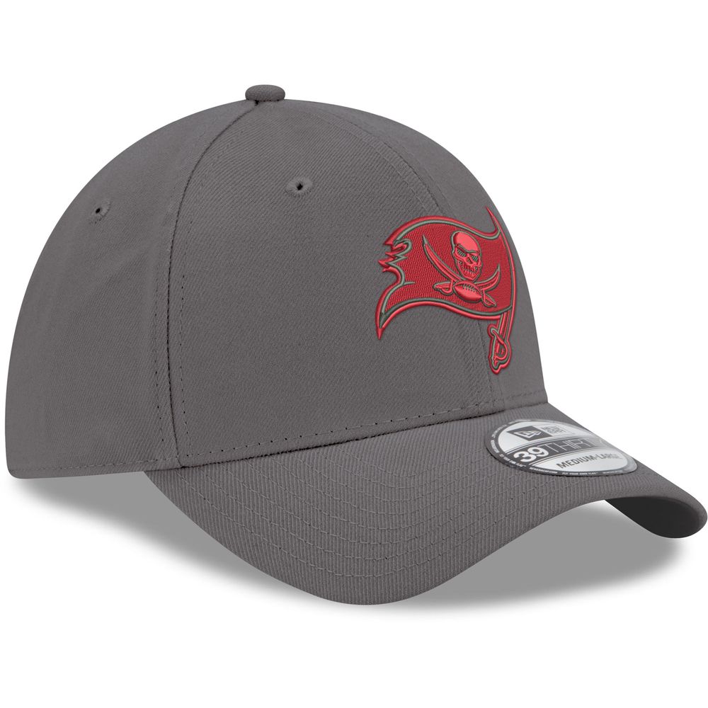 Men's New Era Graphite Tampa Bay Buccaneers Primary Logo Storm 39THIRTY Flex Hat