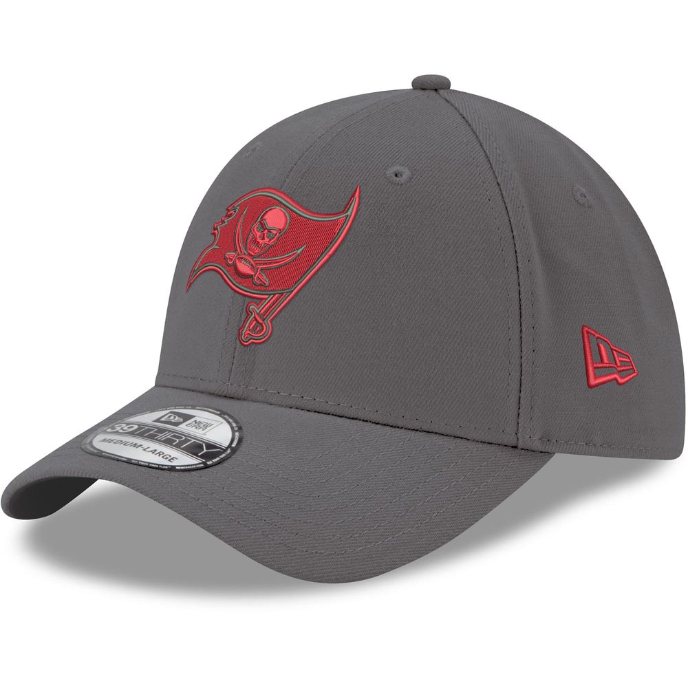 Men's New Era Graphite Tampa Bay Buccaneers Primary Logo Storm 39THIRTY Flex Hat