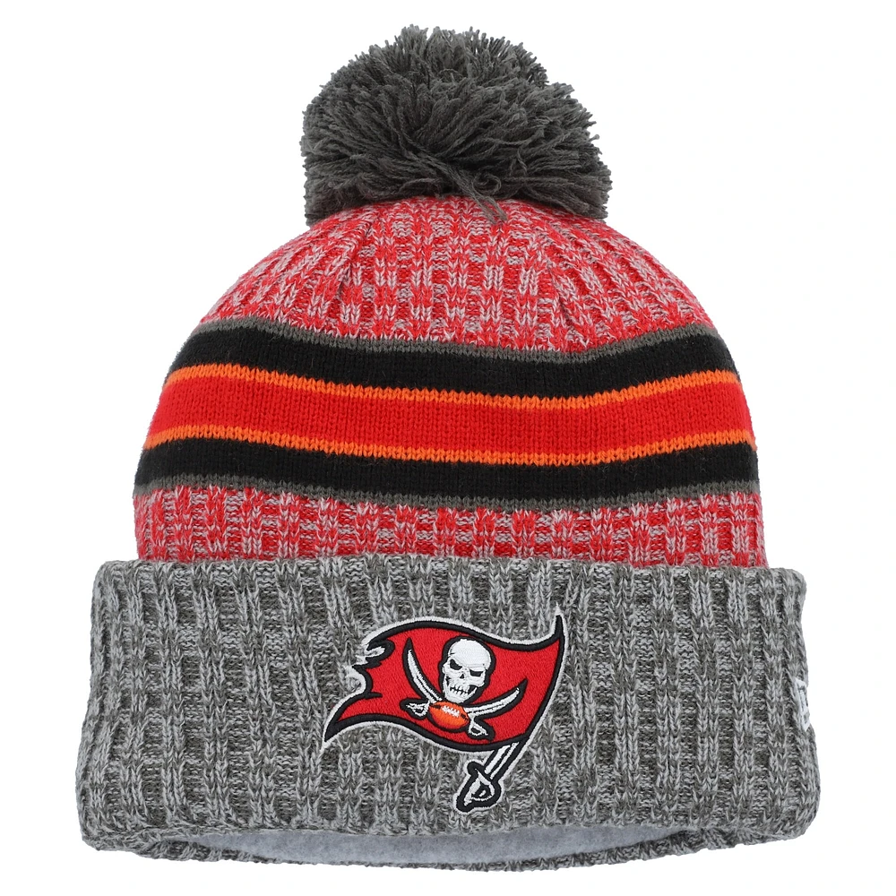 Men's New Era  Gray Tampa Bay Buccaneers 2023 Sideline Sport Cuffed Pom Knit Hat