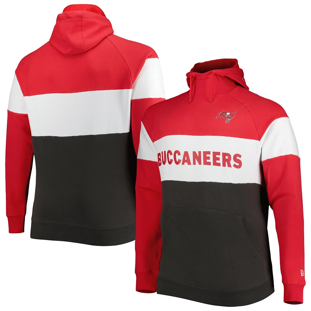 Sweat à capuche New Era Heather Charcoal Tampa Bay Buccaneers Big & Tall Current en molleton blocs de couleurs pour homme