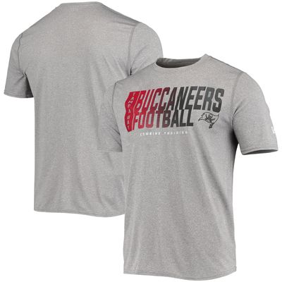 Men's New Era Heathered Gray Tampa Bay Buccaneers Combine Authentic Game On T-Shirt