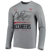 Men's New Era Heathered Gray Tampa Bay Buccaneers Combine Authentic Red Zone Long Sleeve T-Shirt