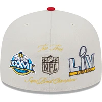 Casquette ajustée 59FIFTY pour homme des Tampa Bay Buccaneers Super Bowl Champions Patch New Era kaki/rouge