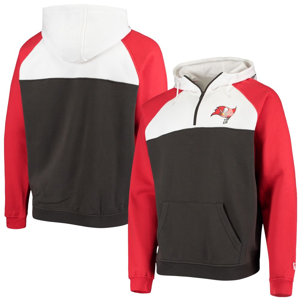 Men's New Era Pewter/White Tampa Bay Buccaneers Gametime Quarter-Zip Hoodie Jacket