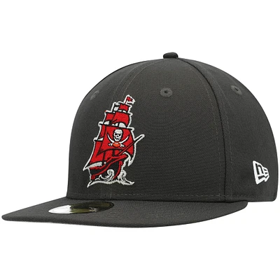 Casquette ajustée New Era Tampa Bay Buccaneers Omaha 59FIFTY en étain pour homme