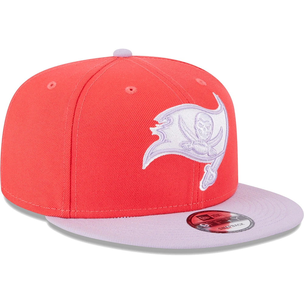 Men's New Era Red/Lavender Tampa Bay Buccaneers Two-Tone Color Pack 9FIFTY Snapback Hat