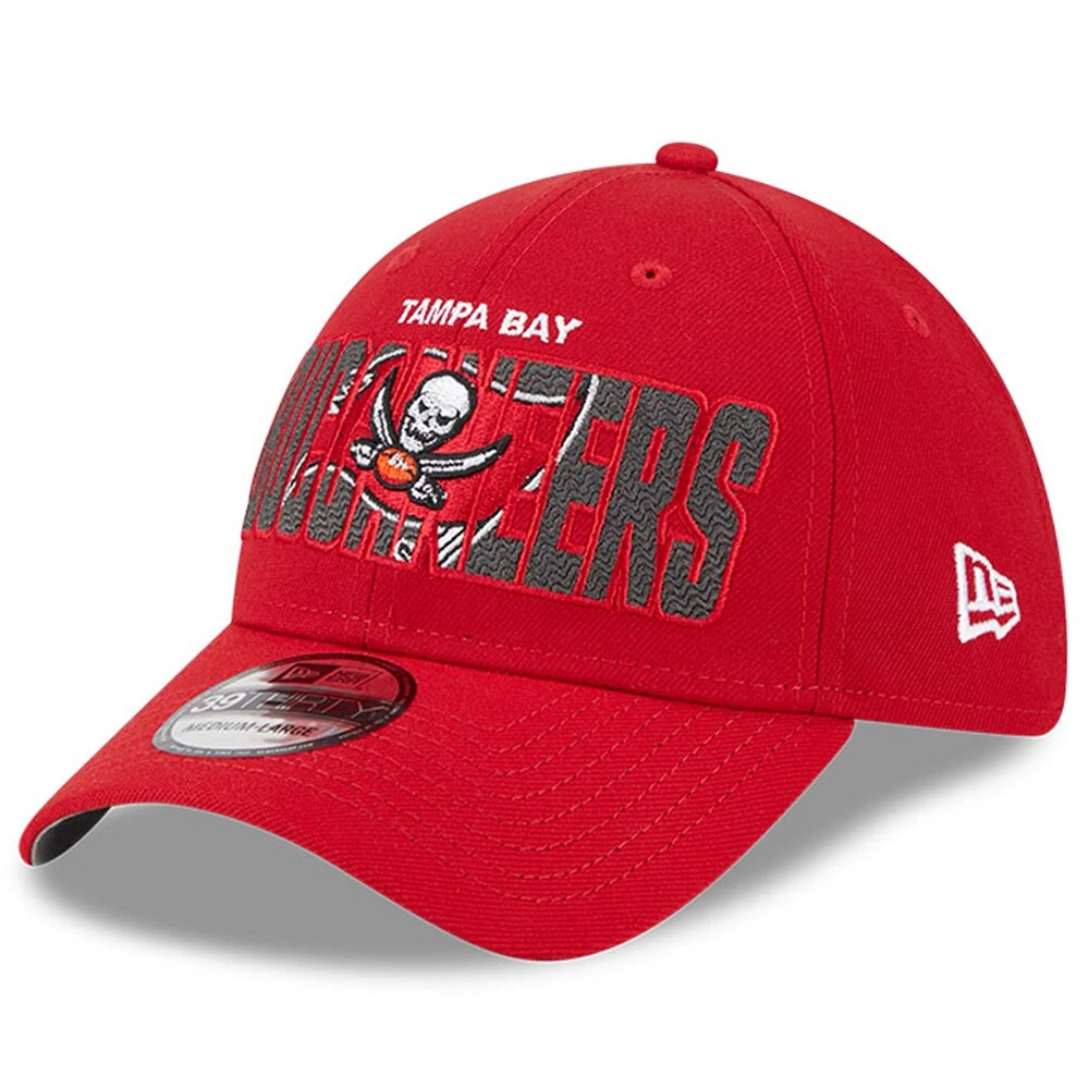 Casquette flex New Era Tampa Bay Buccaneers 2023 NFL Draft 39THIRTY rouge pour homme