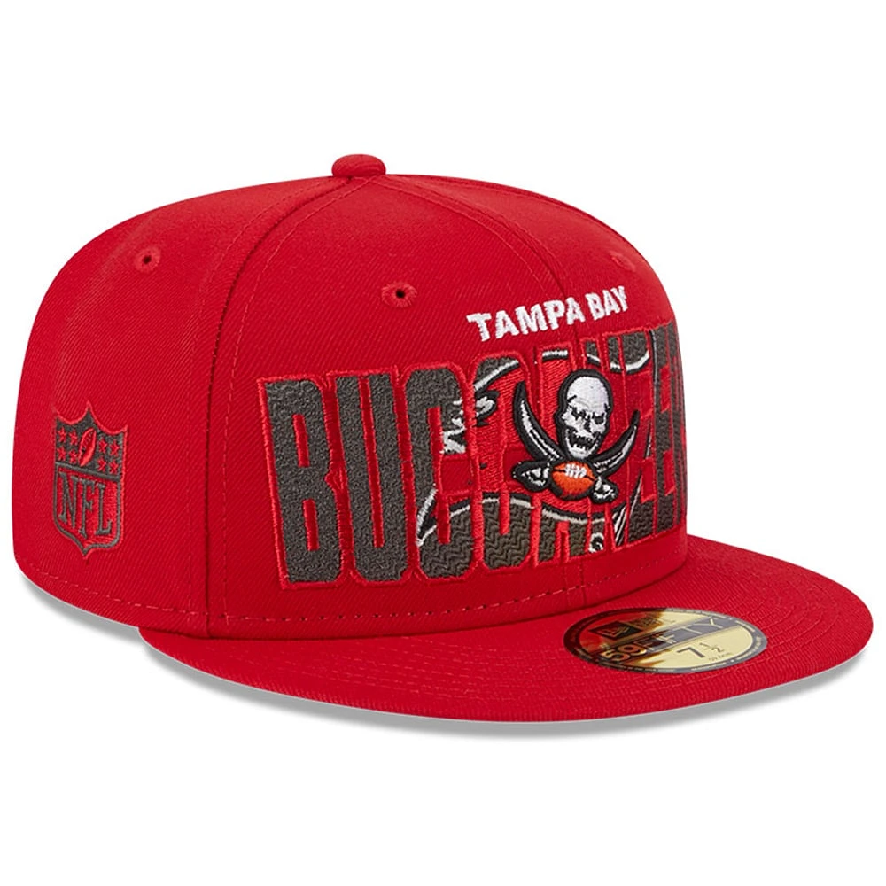 Casquette ajustée New Era Tampa Bay Buccaneers 2023 NFL Draft 59FIFTY pour homme, rouge