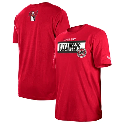 T-shirt à imprimé haute densité Tampa Bay Buccaneers New Era rouge pour homme