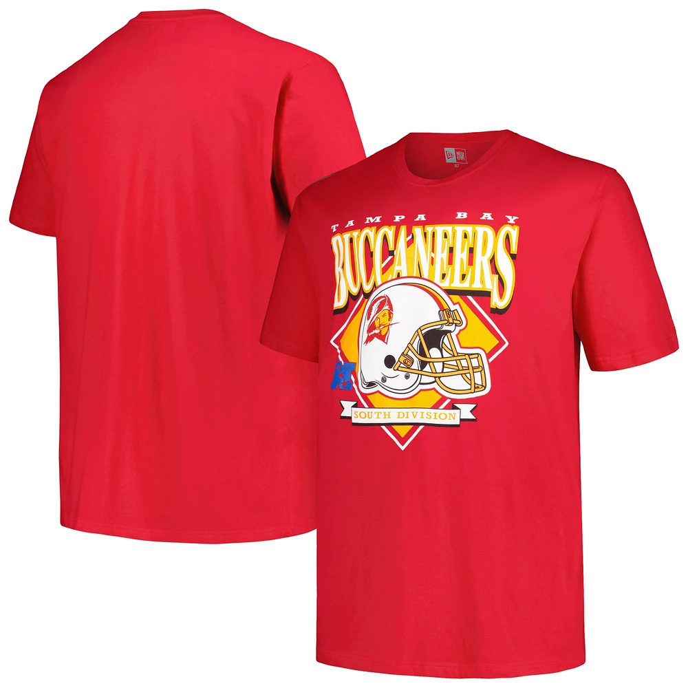 T-shirt rouge New Era Tampa Bay Buccaneers pour hommes, grand et casque, marque historique