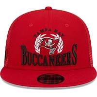 Casquette New Era Tampa Bay Buccaneers Collegiate Trucker 9FIFTY Snapback pour homme rouge