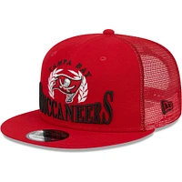 Casquette New Era Tampa Bay Buccaneers Collegiate Trucker 9FIFTY Snapback pour homme rouge