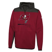 Sweat à capuche rouge New Era Tampa Bay Buccaneers Combine Authentic Hard Hitter pour homme