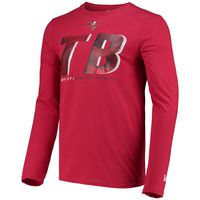 Men's New Era Red Tampa Bay Buccaneers Combine Authentic Static Abbreviation Long Sleeve T-Shirt