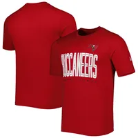 T-shirt rouge New Era pour homme Tampa Bay Buccaneers Combine Authentic Training Huddle Up